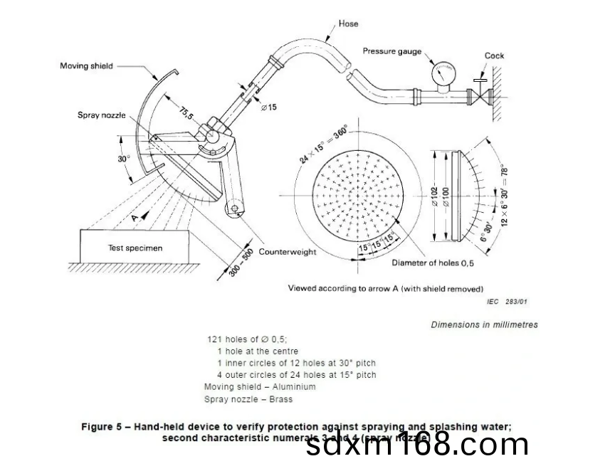 IEC 60529 IPX3/4 handheld brass water spray/splashing nozzles3 IEC 60529 IPX3/4 handheld brass water spray/splashing nozzles3
